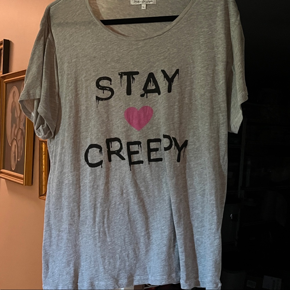 Wildfox Gray 'Stay Creepy' Tee